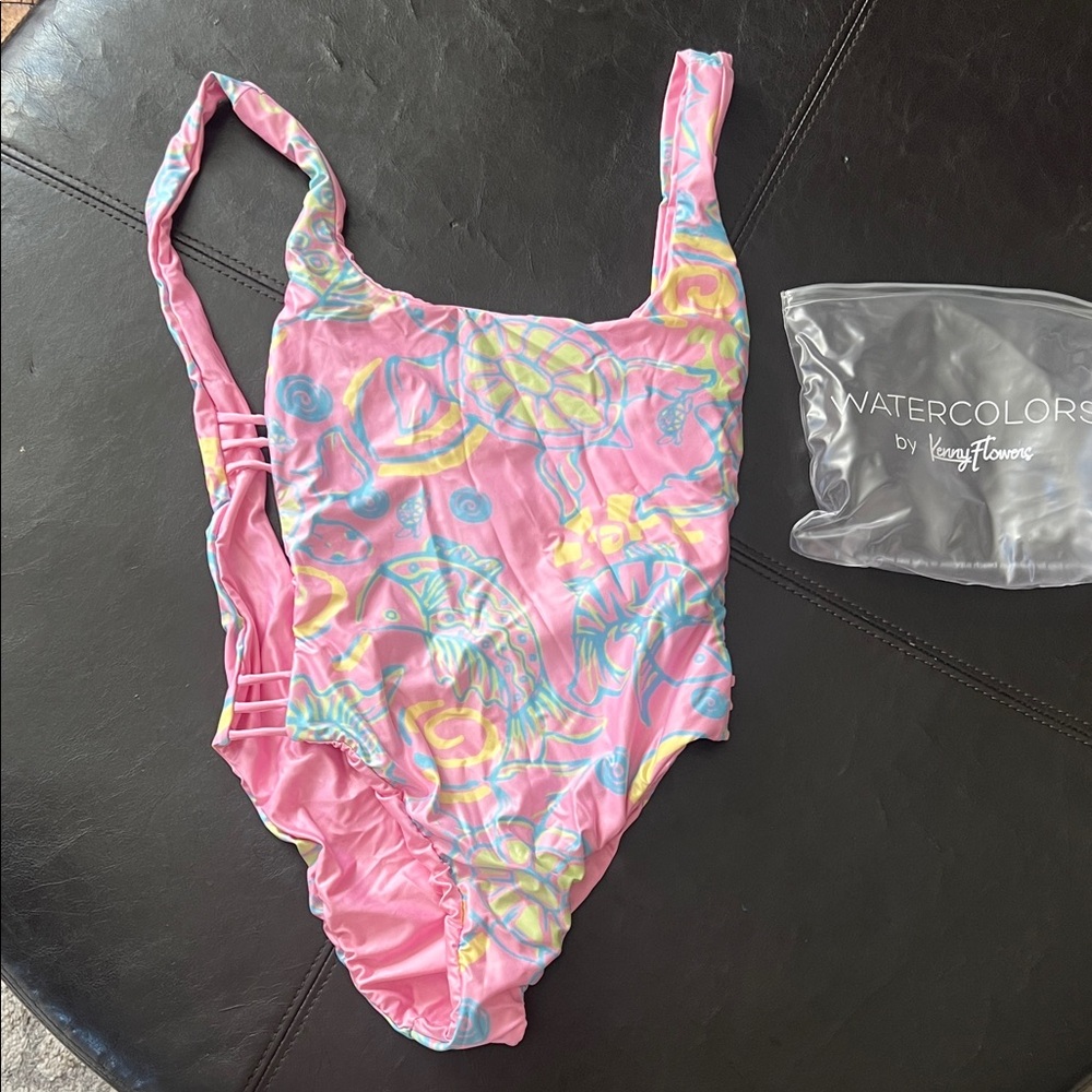 Kenny Flowers Pink and Yellow Women's One Piece